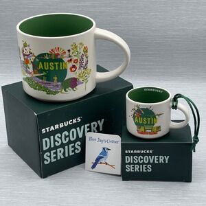 Starbucks Austin Texas Mug Set Discovery Series 14oz & 2oz Espresso
